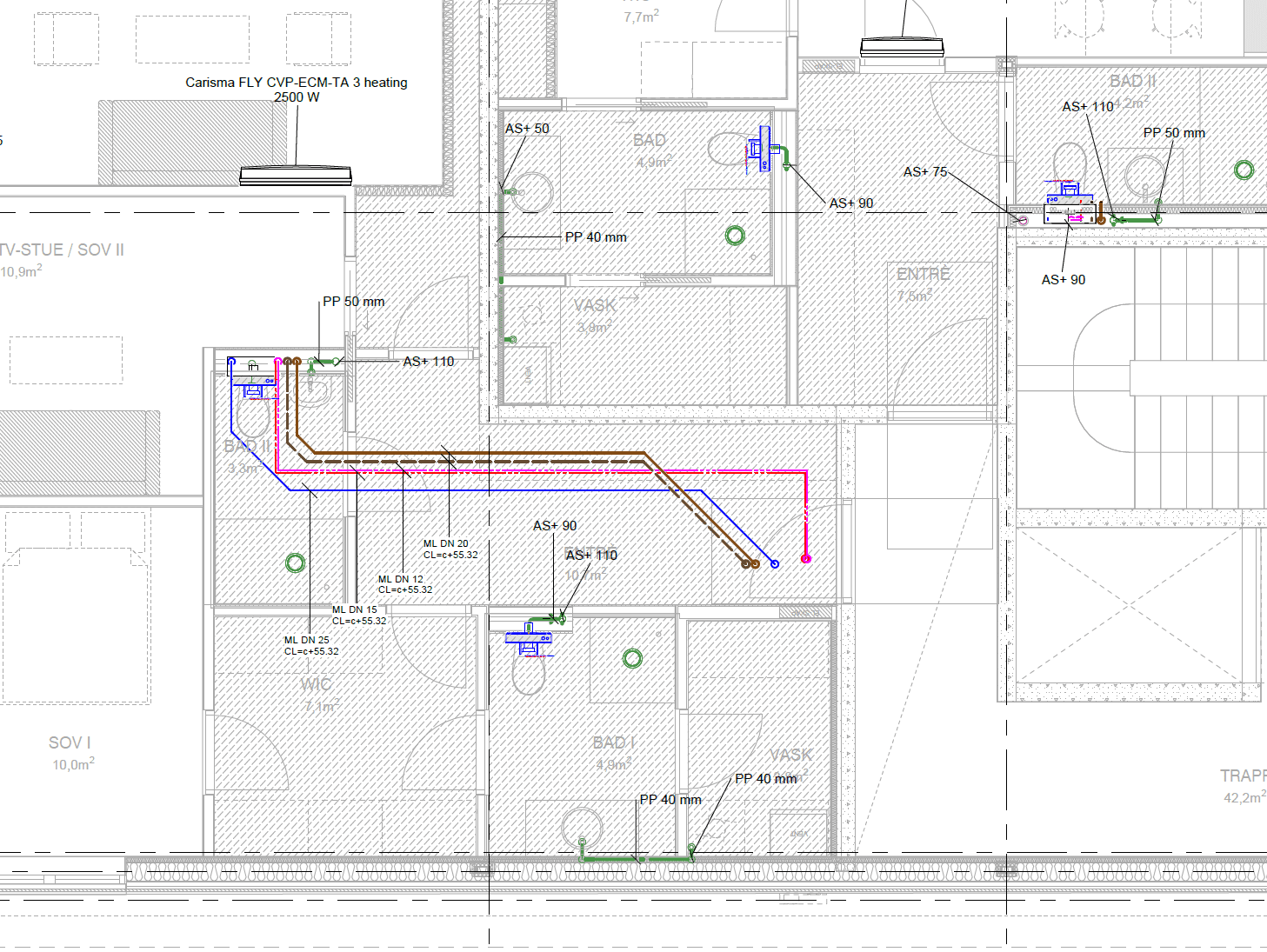 Plantegning — VVS-prosjektering av KM Prosjektering